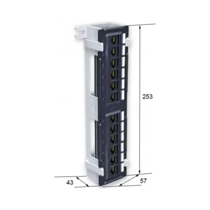 Патч-панель настінна 12xRJ-45 UTP, кат. 6, dual type