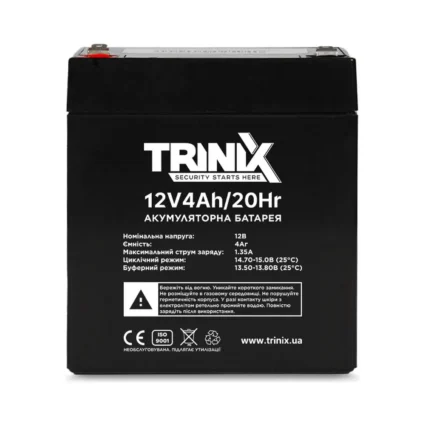 Trinix 12V4Ah/20Hr AGM Акумуляторна батарея 12В 4Аг свинцево-кислотна