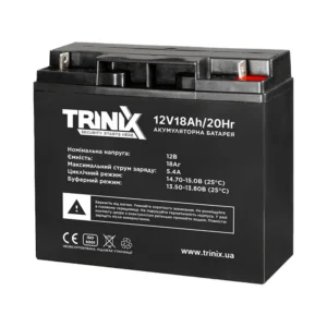 Trinix 12V18Ah/20Hr AGM Акумуляторна батарея 12В 18Аг свинцево-кислотна