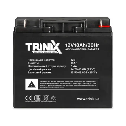 Trinix 12V18Ah/20Hr AGM Акумуляторна батарея 12В 18Аг свинцево-кислотна
