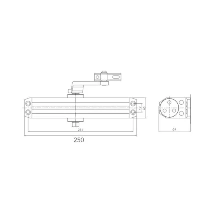 Дверний доводчик Dortec DT-516 Silver