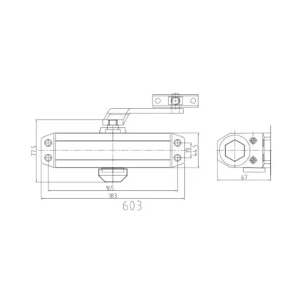 Дверний доводчик Dortec DT-63 White