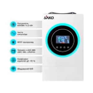 Гібридний інвертор 6.5kVA/6.2kW Sako SUNON V 6.5KW/48V+120A MPPT