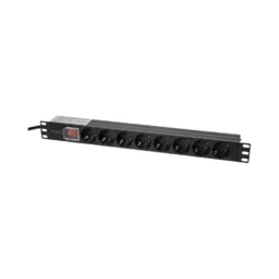 Блок розеток Trinix TRX-PDU/8M-16А Black для комутаційної шафи 19" на 8 розеток, з вимикачем