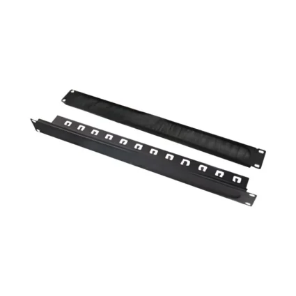Кабельний організатор Trinix TRX-1U/CM-BH Black з щіткою та кабельними введеннями