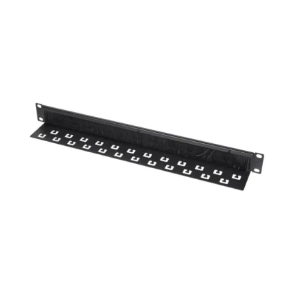 Кабельний організатор Trinix TRX-1U/CM-BH Black з щіткою та кабельними введеннями