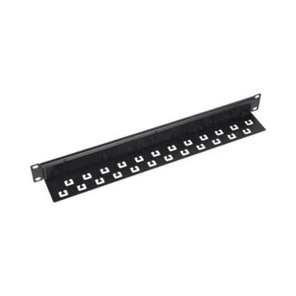 Кабельний організатор Trinix TRX-1U/CM-BH Black з щіткою та кабельними введеннями