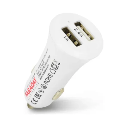 Автомобільний зарядний пристрій Faraday Electronics 18W/USB/2.4A +1 A car з 2 USB виходами 2.4 А і 1А