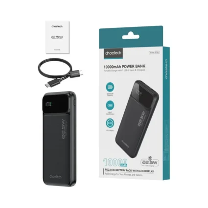Повербанк 10000mAh Choetech B728 Black 22.5W QC3.0 PD3.0