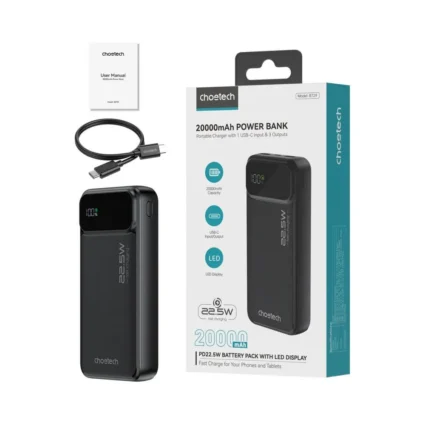 Повербанк 20000mAh Choetech B729 Black 22.5W QC3.0 PD3.0