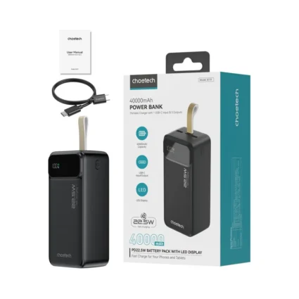 Повербанк 40000mAh Choetech B731 Black 22.5W QC3.0 PD3.0