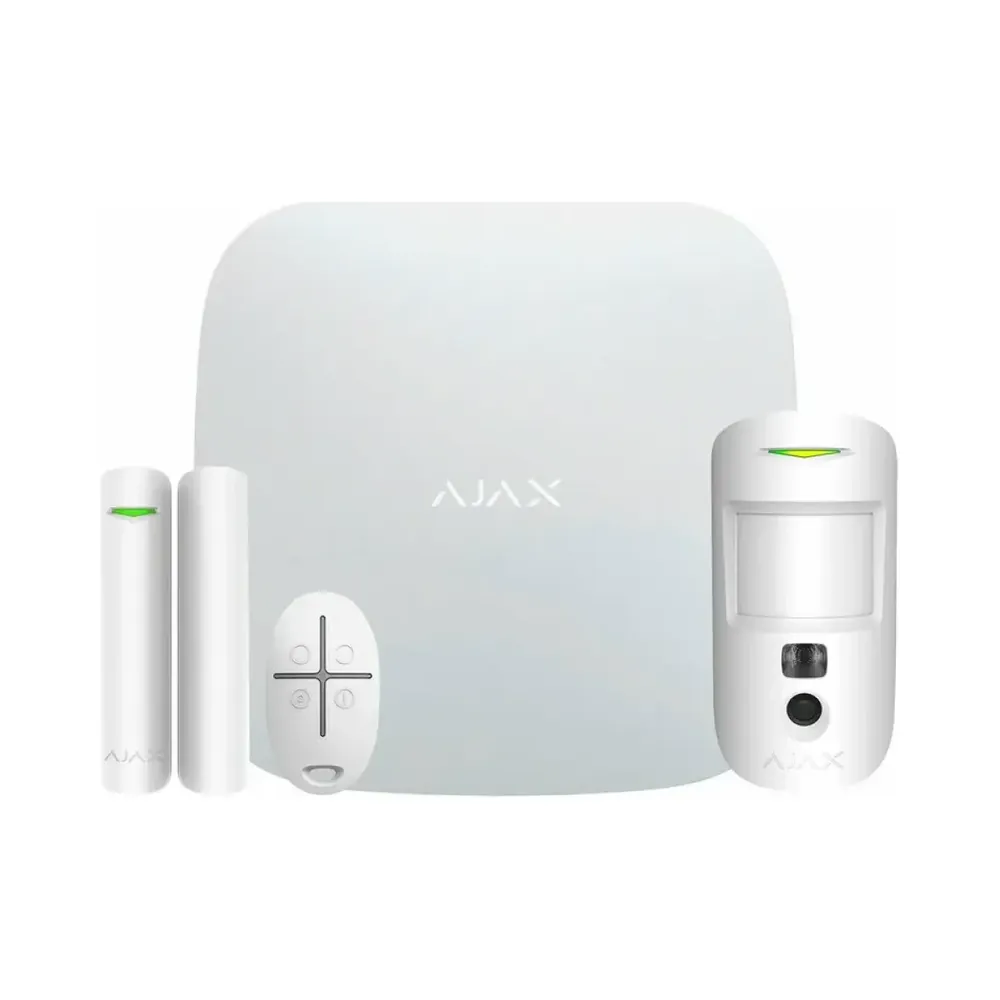 Ajax StarterKit Cam Plus HDR ECG (8EU) UA white Комплект охоронної сигналізації Ajax 99-00023613 Ajax StarterKit Cam Plus HDR ECG (8EU) UA white Комплект охоронної сигналізації