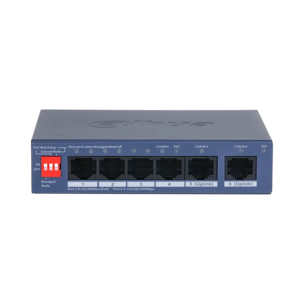 Dahua DH-CS4006-4ET2GT-36 PoE Комутатор 4 порти керований Dahua 99-00023171 Dahua DH-CS4006-4ET2GT-36 PoE Комутатор 4 порти керований