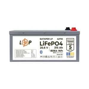 Акумулятор LP LiFePO4 25,6V - 315 Ah (8064Wh) (BMS 200A/150А) метал Smart BT