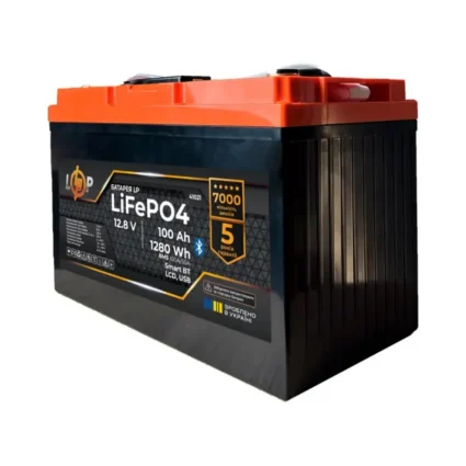 Акумулятор LP LiFePO4 12,8V - 100 Ah (1280Wh) (BMS 100A/50А) пластик LCD USB Smart BT