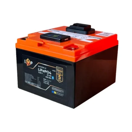 Акумулятор LP LiFePO4 12,8V - 32 Ah (410Wh) (BMS 40А/32A) пластик LCD USB Smart BT