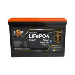 Акумулятор LP LiFePO4 25,6V - 50 Ah (1280Wh) (BMS 80A/50А) пластик Smart BT — 40943