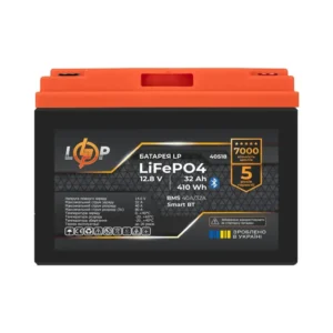 Акумулятор LP LiFePO4 12,8V - 32 Ah (410Wh) (BMS 40А/32A) пластик Smart BT
