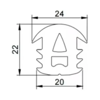 Ущільнювач для сонячних панелей (24*22*20 мм), EPDM