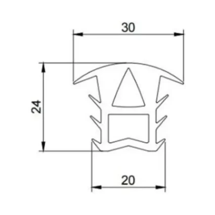Ущільнювач для сонячних панелей (30*24*20 мм), EPDM