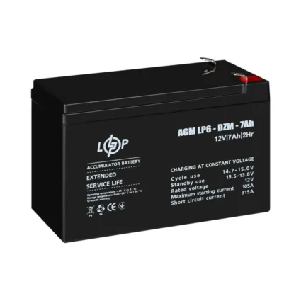 Розпродаж (16152) Тяговий свинцево-кислотний AGM Акумулятор LP 6-DZM-7 Ah (02-2024)