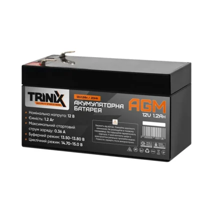 Акумуляторна батарея 12В 1.2Аг Trinix 12V1.2Ah/20Hr AGM свинцево-кислотна
