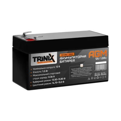 Акумуляторна батарея 12В 1.2Аг Trinix 12V1.2Ah/20Hr AGM свинцево-кислотна