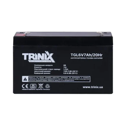 Акумуляторна батарея гелева 6В 7Аг Trinix TGL6V7Ah/20Hr GEL