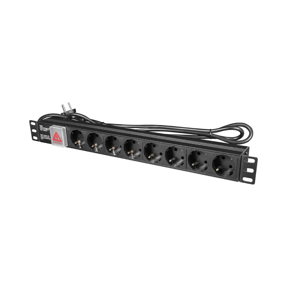 000018864_1_1_15 Блок розеток E-NET PDU/8M-16А Black на 8 розеток Schuko, з вимикачем