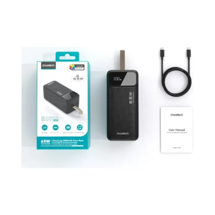 Повербанк 50000 mAh Choetech B733 Black 65W QC3.0 PD3.0
