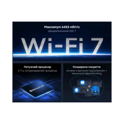 WiFi 7 Mesh-маршрутизатор 2.5G Cudy WR6500H дводіапазонний BE6500