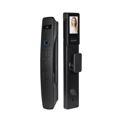 Замок біометричний автономний Trinix TRL-8803BTV Black L/R з Bluetooth та Wi-Fi, розпізнаванням облич, долоней, зчитувачем відбитків пальців і карт Mifare