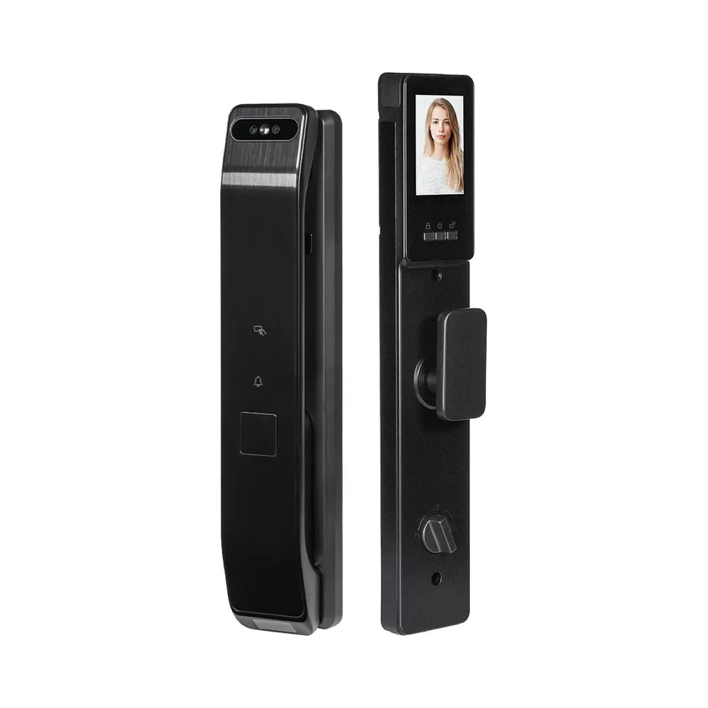 000023156_1_20 Замок біометричний автономний Trinix TRL-8804BTV Black L/R з Bluetooth та Wi-Fi, розпізнаванням облич, долоней, зчитувачем відбитків пальців і карт Mifare