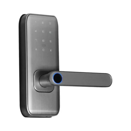 Замок біометричний автономний Trinix TRL-5406BTF Silver L/R з Bluetooth, зчитувачем відбитків пальців і карт Mifare