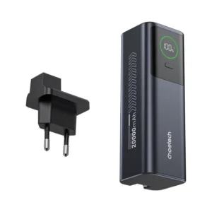 Повербанк 20000mAh Choetech B1012 Grey 100W з EU адаптером QC3.0 PD3.0, вбудований кабель
