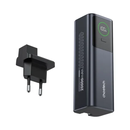 Повербанк 20000mAh Choetech B1012 Grey 100W з EU адаптером QC3.0 PD3.0, вбудований кабель