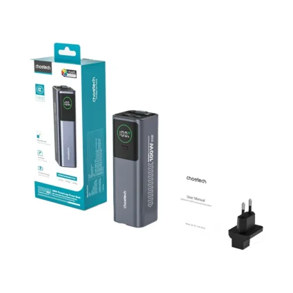 Повербанк 20000mAh Choetech B1012 Grey 100W з EU адаптером QC3.0 PD3.0, вбудований кабель