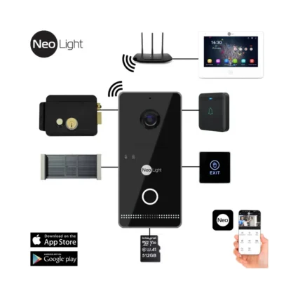 Neolight ALPHA Hybrid + OPTIMA IPW Black Комплект відеодомофону