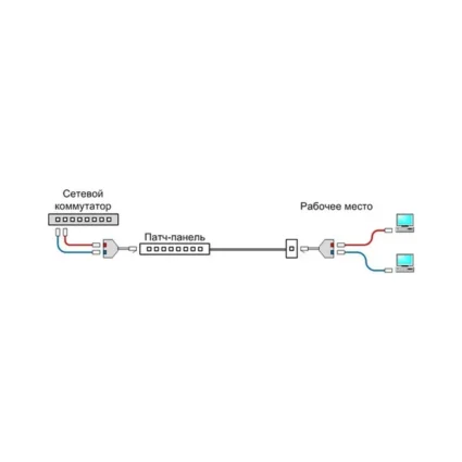 Розгалужувач витої пари, UTP, 1х2RJ-45