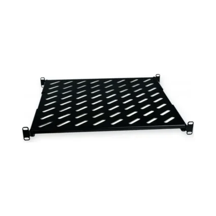 Полка 19 "4 точки кріпл. , 450мм глиб., перфорована , сталь , 1,5 мм , чорна