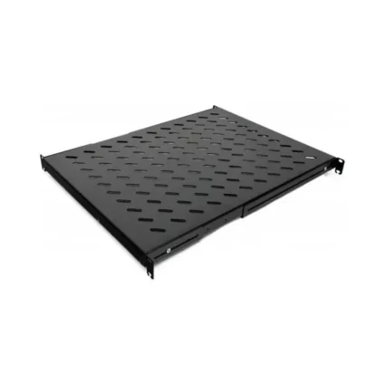 Полка 19 "4 точки кріпл. , 600мм глиб., перфорована , сталь , 2 мм , чорна