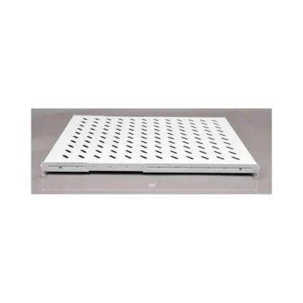 Полка 19" 4 точки кріпл. , 850мм глиб., перфорована , сталь , 2 мм , сіра .