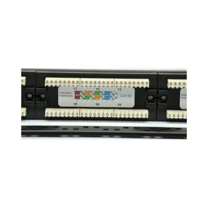 Патч-панель 19" 24хRJ-45 UTP кат.5e, із заднім організатором