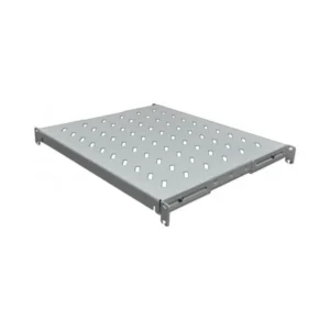 Полка 19" 4 точки кріпл., 400мм глиб., перфорована, сталь, 1,5 мм , сіра