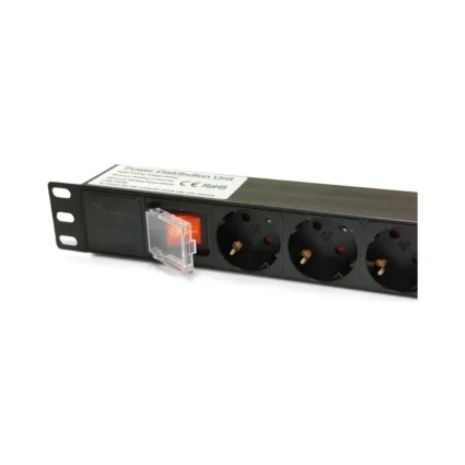 Блок 19" на 8 роз. нім. станд., 16А, 1U, з вимикачем, шнур 1.8 м