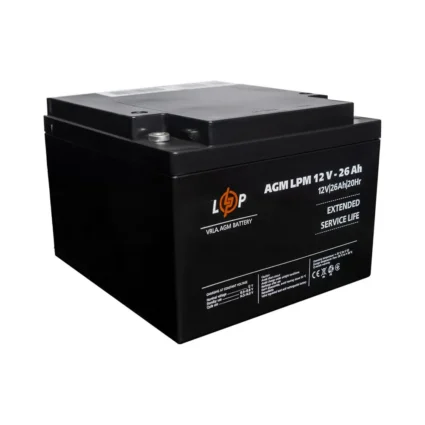 Акумулятор AGM LPM 12V - 26 Ah під болт М5