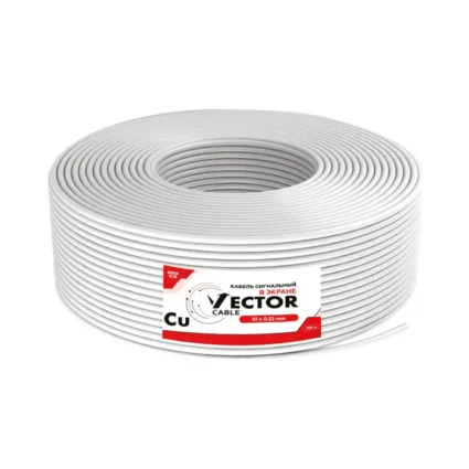 Кабель сигнальний Vector 10х0.22 Cu екран 100m