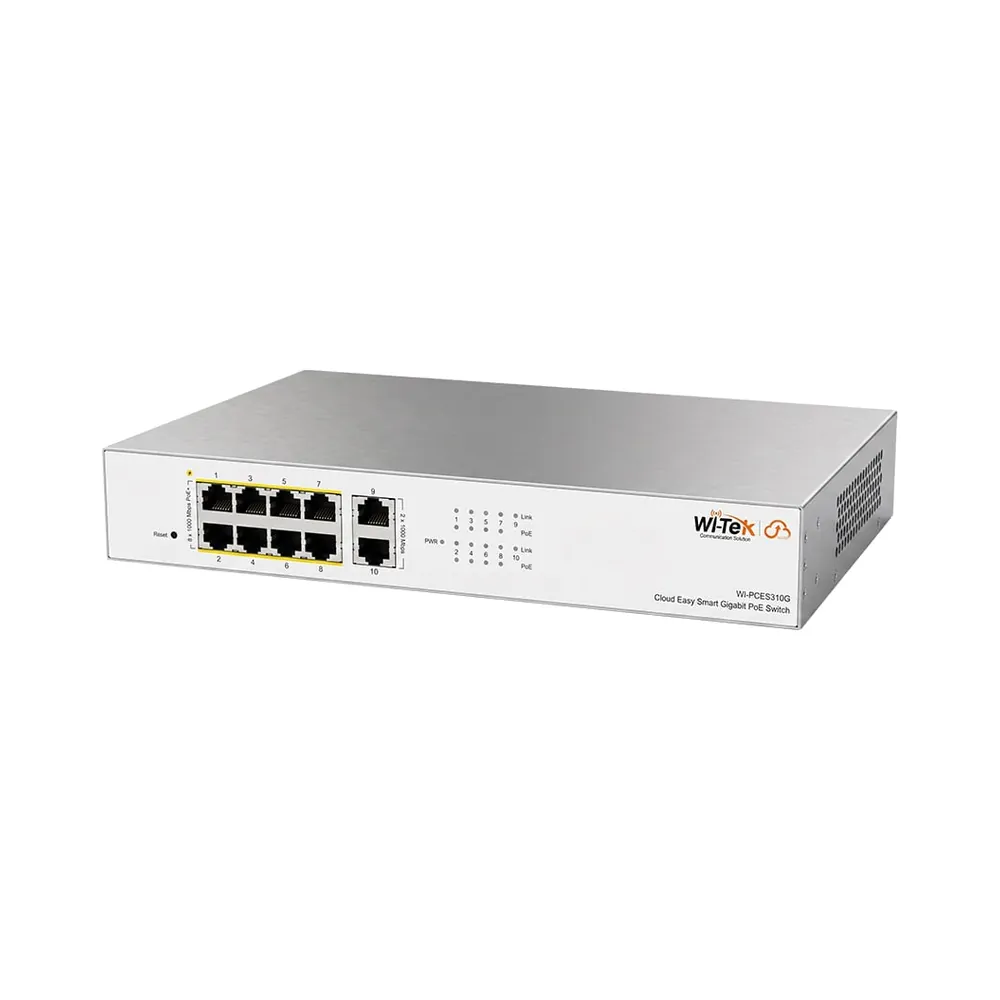 PoE-комутатор 10-портовий керований Wi-Tek WI-PCES310G гігабітний 8x1000Mbps PoE+ PoE-комутатор 10-портовий керований Wi-Tek WI-PCES310G гігабітний 8x1000Mbps PoE+