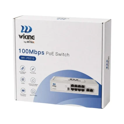 PoE-комутатор 10-портовий некерований Wiking WK-PS210 V2, 8x100Mbps PoE, 2x100Mbps Uplink, 76W - Зображення 10