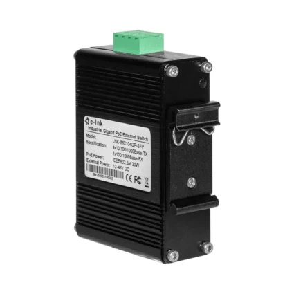 PoE-комутатор 5-портовий E-LINK LNK-IMC104GP-SFP IN 12-48V - Зображення 7